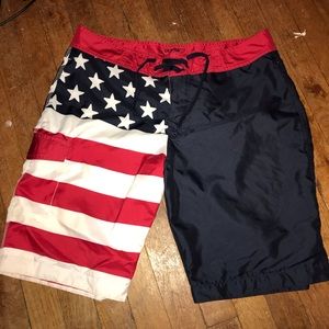 American Flag Swim Trunks Old Navy Medium